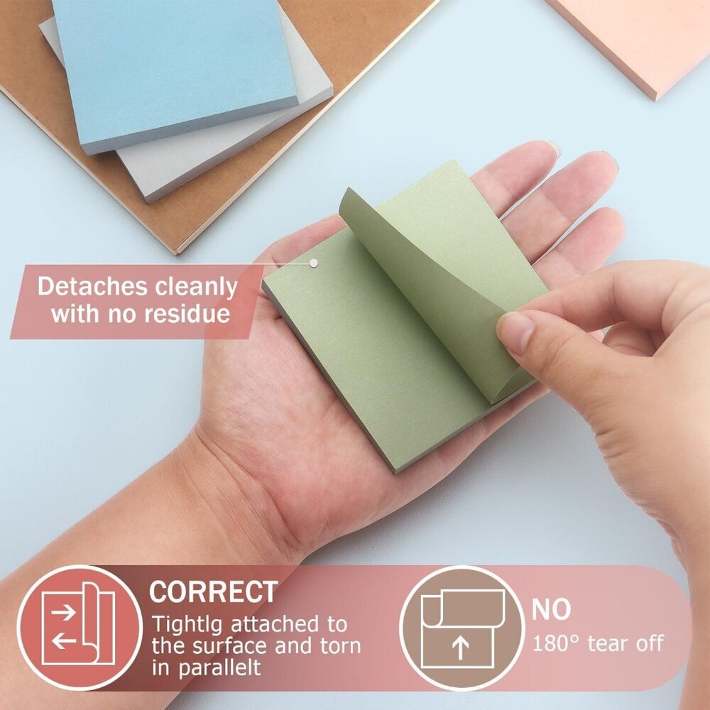 Sticky Notes 8 Vintage Colors 3x3in, Self-Stick Notes Pads with Easy to Post for - Picture 5 of 7